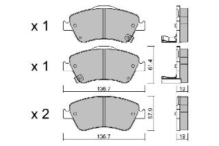 FREN BALATASI ÖN Benzin-Dizel COROLLA (E15) 1.4 D4D : AURIS (E15) 07-12 07-12 resmi