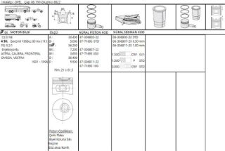 PİSTON SEGMAN C20NE 2.0 8V VECTRA A OMEGA A FRONTERA A 86.00MM STD 1.5X1.5X3.0 resmi