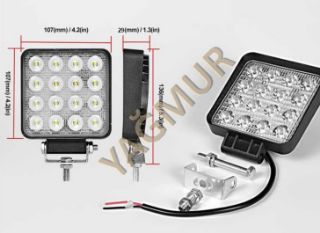 CALISMA LAMBASI KARE 16 LEDLİ 27 W 12 24 VOLT resmi