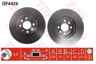 DİSK FREN AYNASI ÖN AD3156 ASTRA-H 1.4 1.6 CORSA-C 1.3CDTI (15JANT) HAVALI resmi