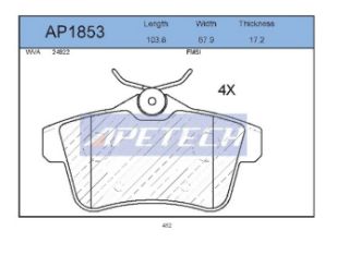 DİSK BALATA ARKA AP1853 P308 (10-) 1.6GTİ P3008 (09-) P5008 RCZ (4A 4C) resmi