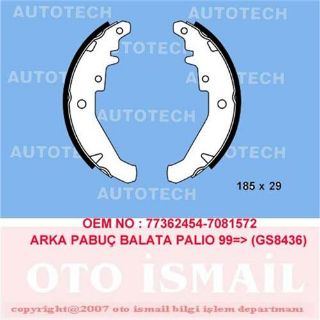 ARKA PABUÇ BALATA PALİO-SIENA-ALBEA 1.2-1.3-1.4-1.6 16V resmi