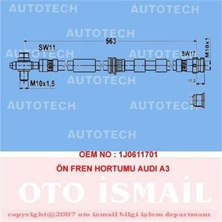 ÖN FREN HORTUMU AUDI A3 resmi