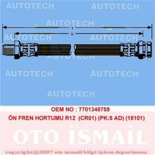 ÖN FREN HORTUMU R12 CR01 PK:5 AD 15101 resmi