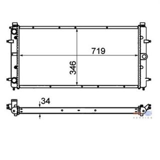 SU RADYATÖRÜ (720X349X32) T4 1.9 D 2.5 92-04 AAF ACU AEN AEU (KISA KASA) (İN:CR398000S) resmi