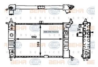 SU RADYATÖRÜ (KLIMALI-OTOMATIK+MANUEL) ASTRA F X14XE X16XEL  1300148 (İN:CR421000S) resmi