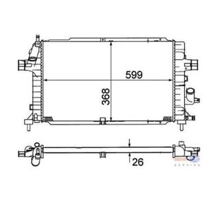 SU RADİATÖRU ASTRA-H Z13DT İ17DT Z19DT  ZAFİRA-B İ17DT Z19DT   1300269 (İN:CR1687000S) resmi