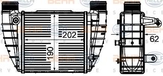 TURBO RADYATÖRÜ (202X190X62) A4 2.0 TFSI 04-08 BPJ PİK BGB BWE BUL (İN:CI421000S) resmi