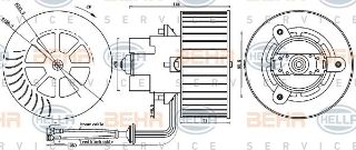 FAN MOTORU (215X215) OPEL OMEGA B KOMBİ (ENO:8EW009100261) resmi