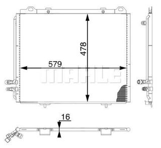 KLIMA RADYATÖRÜ (580X478X16)  W210 S210 E 200 E 230 E 240 E 280 M 111.942 (ENO:8FC351036761) resmi