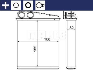 KALORIFER RADYATÖRÜ (185X168X32)  W169 W245  A 160 CDI A 180 CDI A 200 CDI OM 640.942 (ENO:8FH351000551) resmi