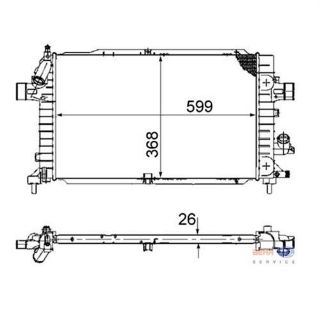 X RADYATÖR ASTRA H 1.3-1.7-1.9CDTI 04 AC KLİMASIZ MEK 599X368X26 resmi