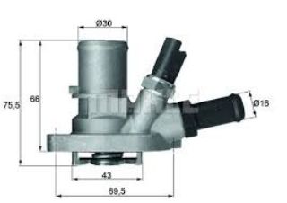 TERMOSTAT KOMPLE FIAT 500 312 88C resmi