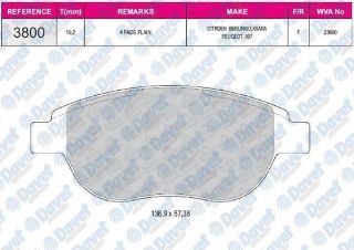 ÖN  FREN BALATASI C3 II C4 XSARA P1007 P207 P307 DOBLO 2006> resmi