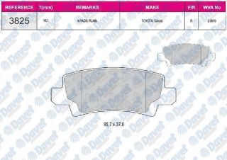 FREN BALATASI ARKA TOYOTA COROLLA 1.4-1.6 02-> resmi