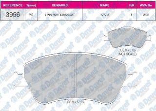 ÖN  FREN BALATASI COROLLA D4D 2007 2012 AURIS D4D 2007 2012 COROLLA 1.4 D4D 2013> resmi