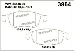 ÖN  FREN BALATASI C4 PICASSO C4 II DS4 1.6HDI 110 / 1.8 16V 10 / 06 PARTNER TEPE BERLİNGO III P5008 DS5 resmi