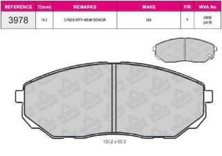 ÖN  FREN BALATASI KİA SORENTO 2.5 CRDI 02 09 140HP 170HP resmi