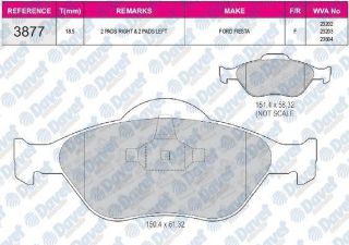 ÖN  FREN BALATASI FİESTA IV / V 95>08 FUSİON 02>12 KA 1.6 03>08 MAZDA 121 III 03> ABSLI resmi