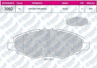 ÖN  FREN BALATASI HİLUX PİCK UP 2.5D 4D 05>08 4X2 resmi