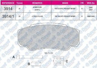 FREN BALATASI ARKA AKSESUARLI WVA 23860 FIAT DUCATO PEUGEOT BOXER 02 -> CITROEN JUMPER resmi