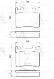 ÖN  FREN BALATASI P106 SAXO TU9 (1.0 8V) / TU1M (1.1 8V) 09 / 91> (3 BİJONLU DİSK ICIN) resmi