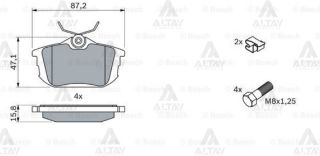 FREN BALATASI ARKA FISLI  VOLVO S40 V40 CARİSMA 04->  E.N:0986TB2299 resmi