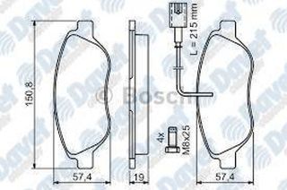 ÖN BALATA EGEA YM- BRAVO 1.4 1.6D 1.9D 2.0D 08 DELTA 1.4 10 1.6D 08 11 BÜYÜK TİP resmi