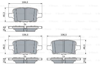 FREN BALATASI ARKA WVA 22835 OPEL INSIGNIA B 17-> FREN DİSK CAPI 292MM resmi