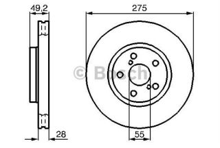 ÖN FREN AYNASI AVENSİS 1.6VVTI-1.8VVTI-2.0D-4D-2.0 VVTI-2.0TD 97-03 275X28X5DLXHAVALI resmi