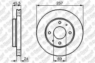 FREN DİSKİ. ÖN. 257 / 24-22.4 MM . HAVA KANALLI resmi