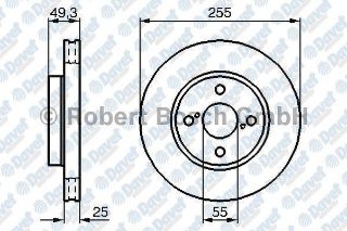 ÖN FREN AYNASI COROLLA 1.4-1.6-1.8 VVT-İ 01/02 255X25X4DLXHAVALI resmi