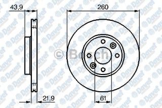 ÖN FREN DİSKİ HAVALI 260 MM  ( RENAULT :  CLIO III - MODUS 1.2 1.4 1.6 1.5DCI - MEGANE II 1.4) resmi