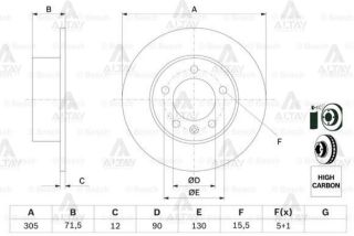 FREN DİSKİ MASTER III 10=  ARKA DÜZ 305-5 resmi