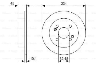 FREN DİSKİ I-10 13=  1.0-1.2 ARKA DÜZ 234-4 resmi