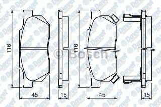 ÖN BALATA ACCORD 1.8- CİVİC 1.4-1.5-1.6 87/89 0986TB2102 resmi