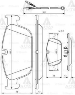 ÖN BALATA P308 1.6GTİ 10 P407 COUPE 3.0HDİ 09 C5 2.2HDİ-3.0HDİ 09 C6 3.0HDİ 09 DS5 11 0986TB3183 resmi