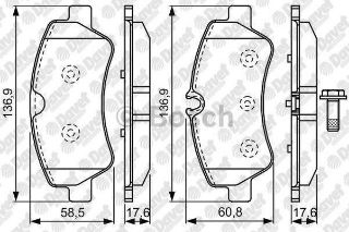 FREN DİSK BALATA TK. ARKA FİŞLİ TEK TEKER TRANSİT CUSTOM TTF V362 YENİ TRANSİT V363 TTG 14> resmi