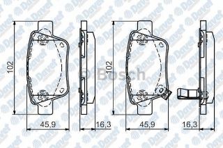 FREN BALATASI ARKA WVA 23620 23621 23622 TOYOTA AVENSİS VERSO 2003-2009 resmi