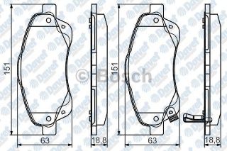 ÖN BALATA AVENSİS 1.8-2.0-2.0D-4D 2.4 03-08 COROLLA VERSO 1.6-1.8- 2.0 2.2D-4D 04-09 0986TB2463 resmi