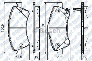 ÖN BALATA AURIS-COROLLA 2.0D4D-2.2D-1.4D4D 07 AVENSİS-VERSO 1.6-1.8-2.0-2.0D4D 09 0986TB3086 resmi