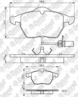 ÖN BALATA FİŞLİ BÜYÜK TİP PASSAT-A4-A6 97-04 GDB1307 0986TB2018 resmi