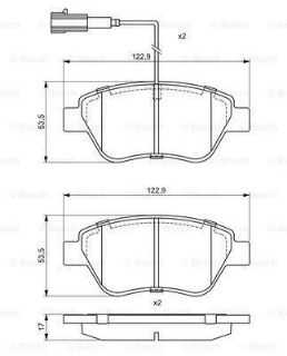 ÖN DİSK BALATA FİŞLİ LİNEA-BRAVO-PUNTO 122.9X53.5X17.0 MM resmi