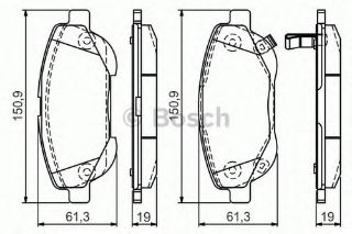 BALATA FREN ON-(IKAZLI)-(TOYOTA: TOYOTA: AVENSİS 09>13  2.2 D4D /VERSO 10 >13  2.2 D4D  ) resmi