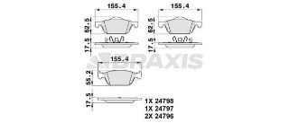 ÖN  FREN BALATASI HONDA ACCORD 2008 2013 HONDA CİVİC HATCBACK 2013> resmi