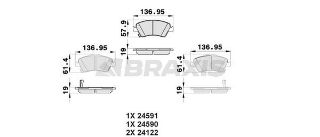 ÖN  FREN BALATASI COROLLA D4D 2007 2012 AURIS D4D 2007 2012 COROLLA 1.4 D4D 2013> resmi