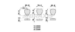 ÖN  FREN BALATASI FISLI AUDI A4 S4 QUATTRO 97>01 A4 A6 2.7 T 2.7 T QUATTRO 99>05 resmi