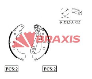 ARKA FREN BALATASI PABUC GRANDE PUNTO LİNEA 1.3D MULTIJET 1.4 06 / 07>CORSA D resmi