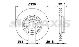 ÖN  FREN DİSK AYNASI HAVALI SAĞ SOL AUDI A4 A5 Q5 (320X30MM) 08>> resmi