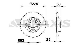 ÖN  FREN DİSK AYNASI HAVALI RAV 4 00>05 275X5 resmi